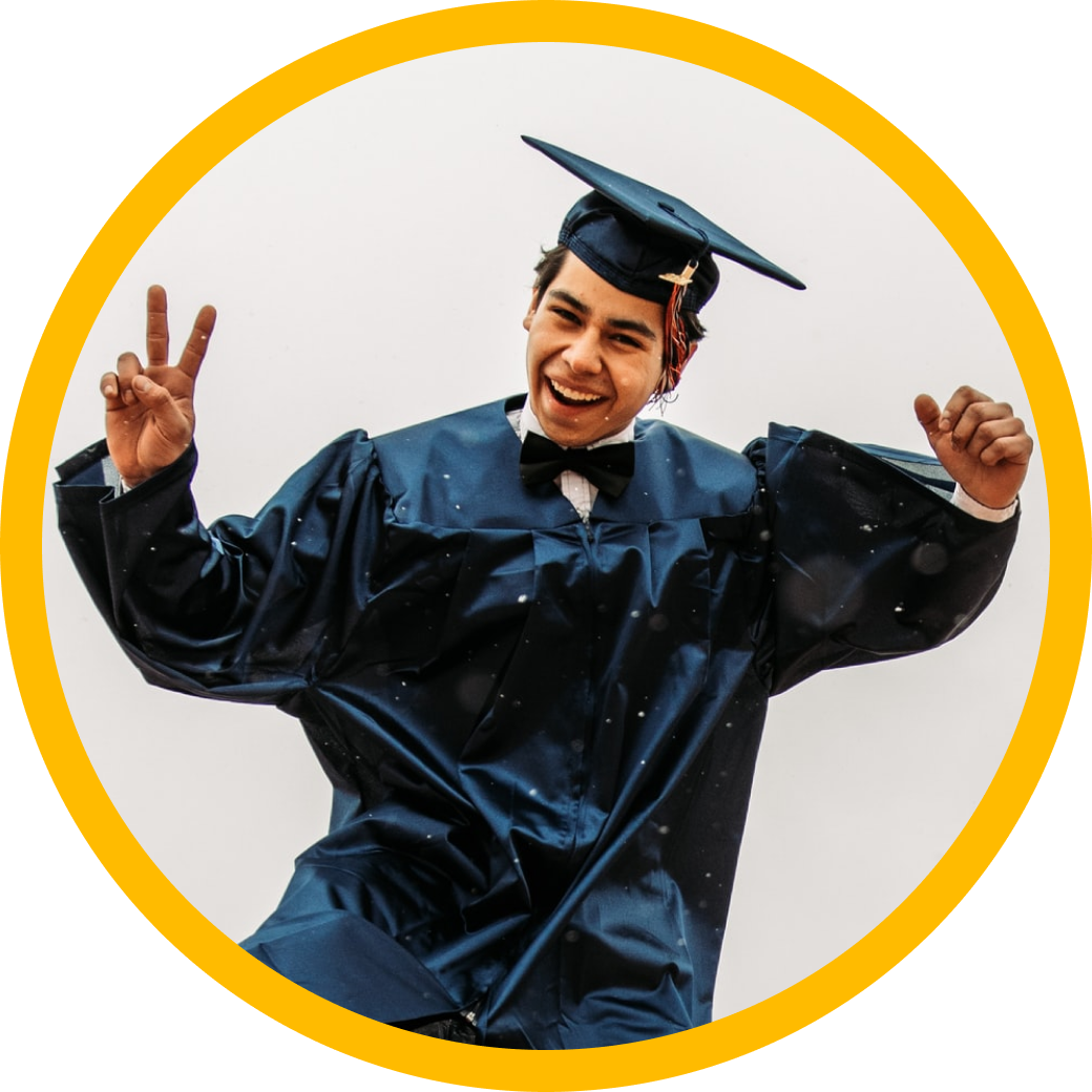 Formando sorrindo, imagem principal da homepage